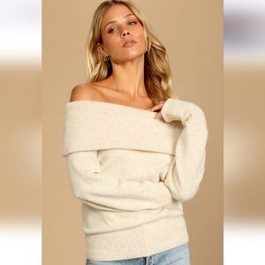 ⛔️SOLD⛔️ Palette of Autumn Cream Multi Knit Off-the-Shoulder Sweater